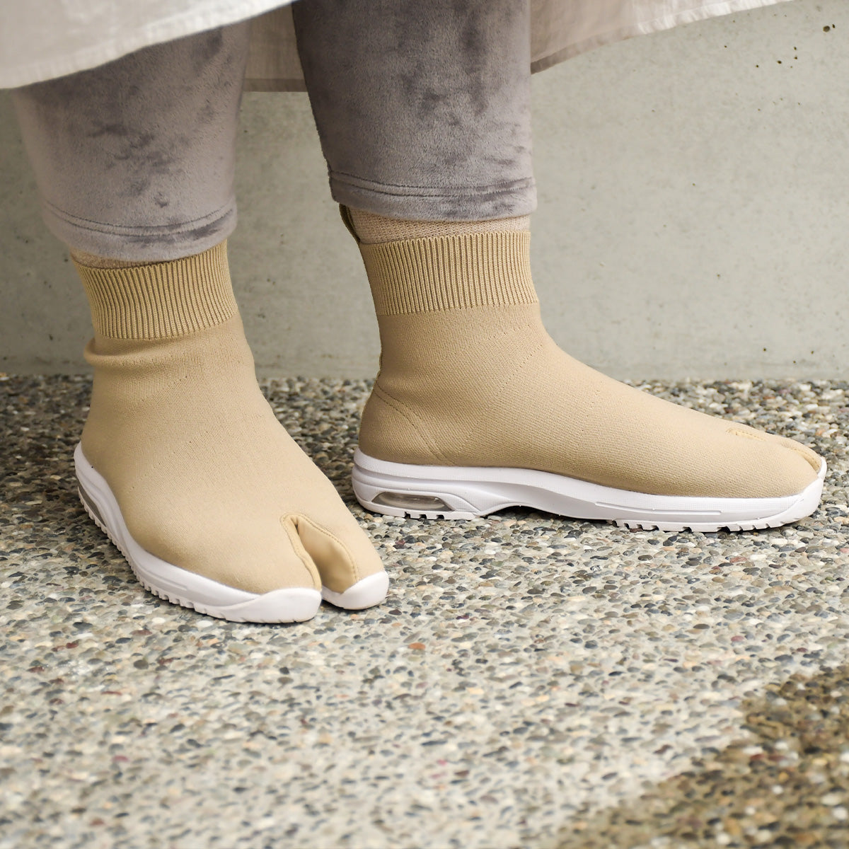 Knit Tabi Boots ベージュ
