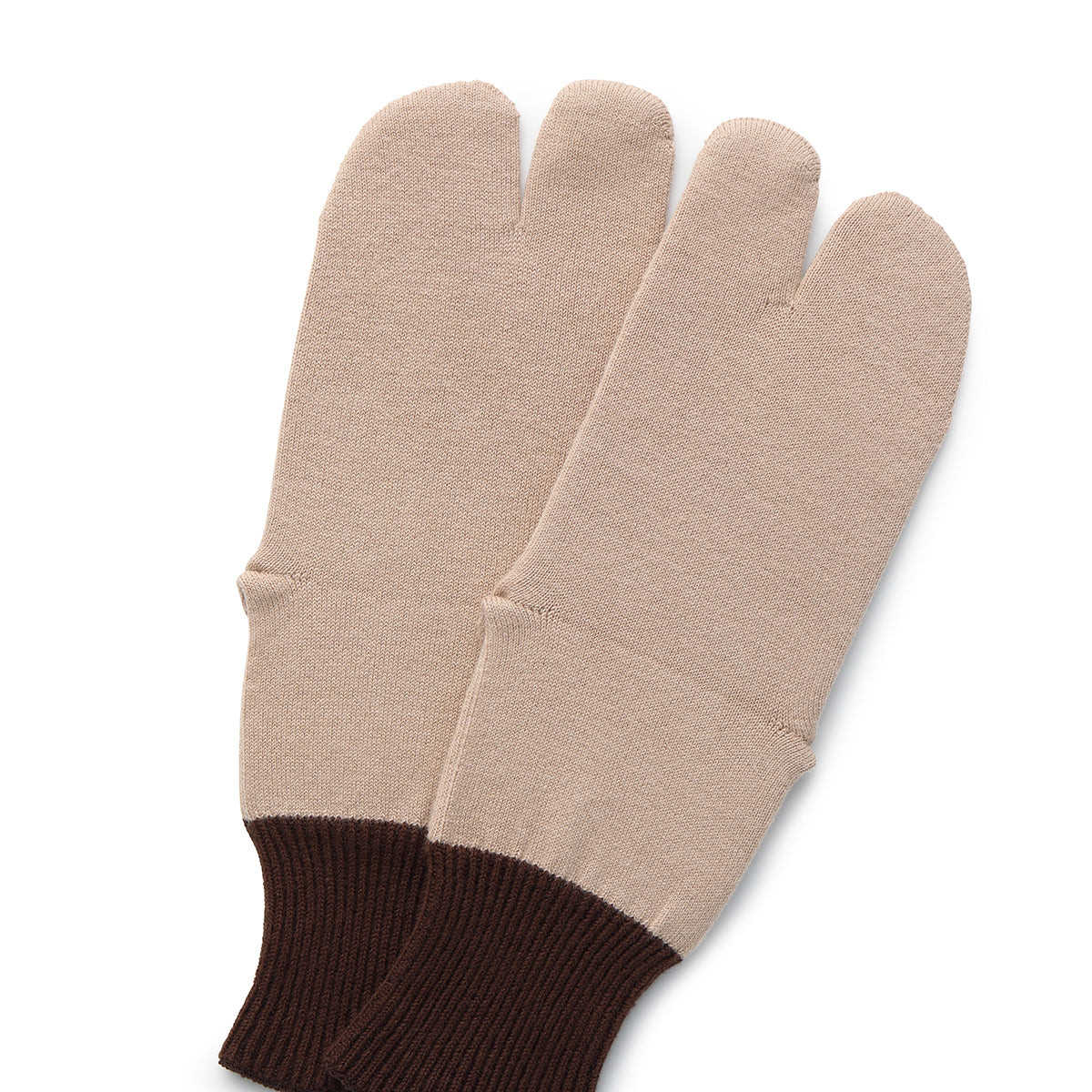 ONE/F コットンタビソックス　ベージュ/ブラウン