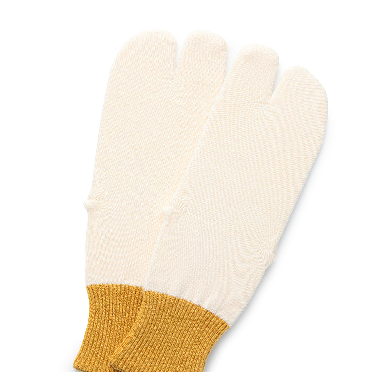 ONE/F コットンタビソックス　アイボリー/イエロー