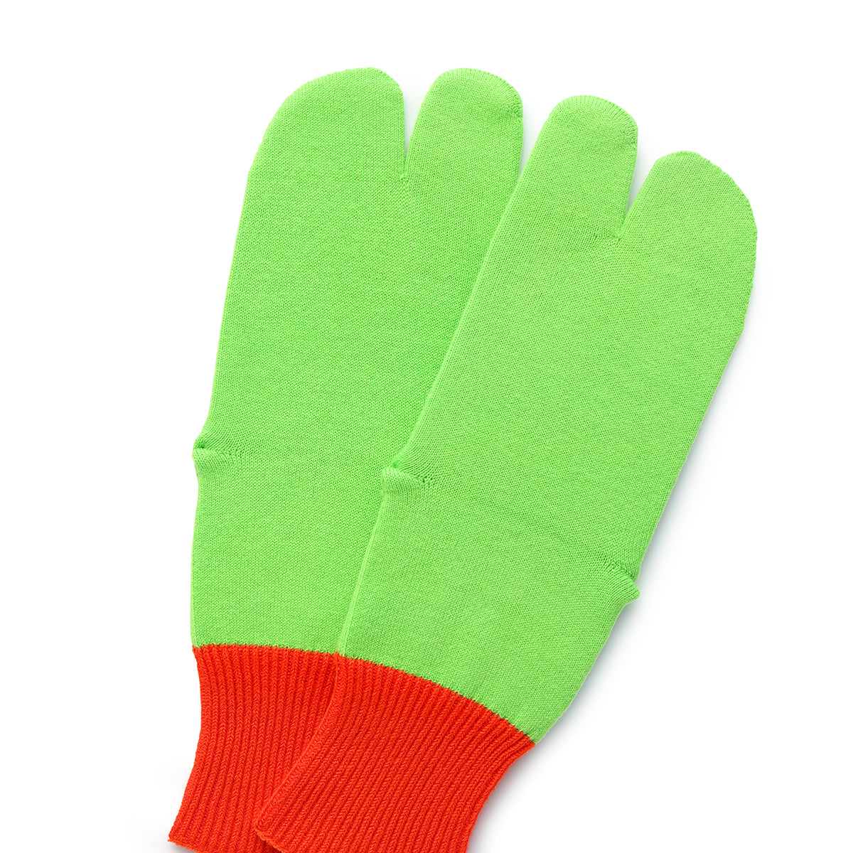 ONE/F コットンタビソックス　ライトグリーン/オレンジ