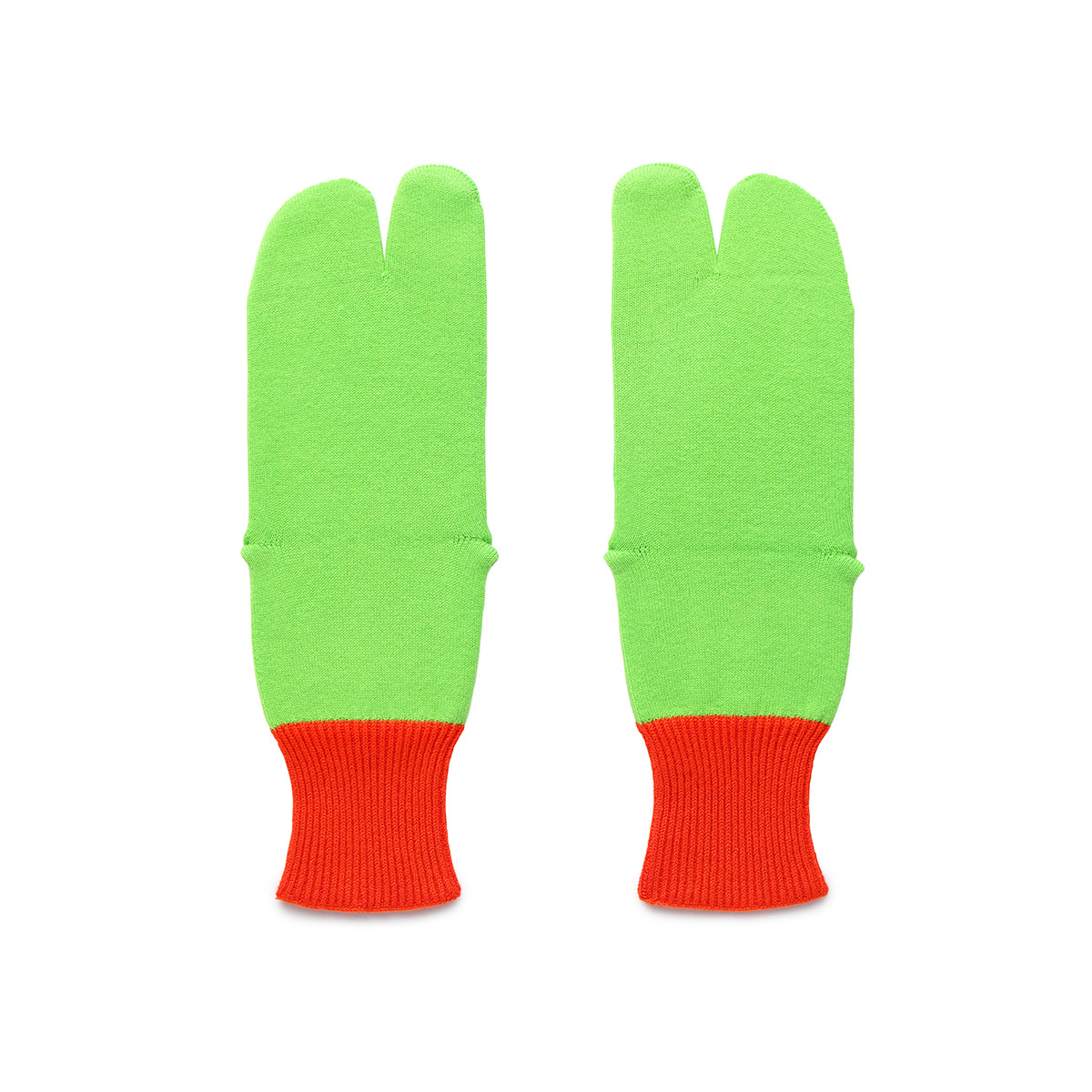 ONE/F コットンタビソックス　ライトグリーン/オレンジ