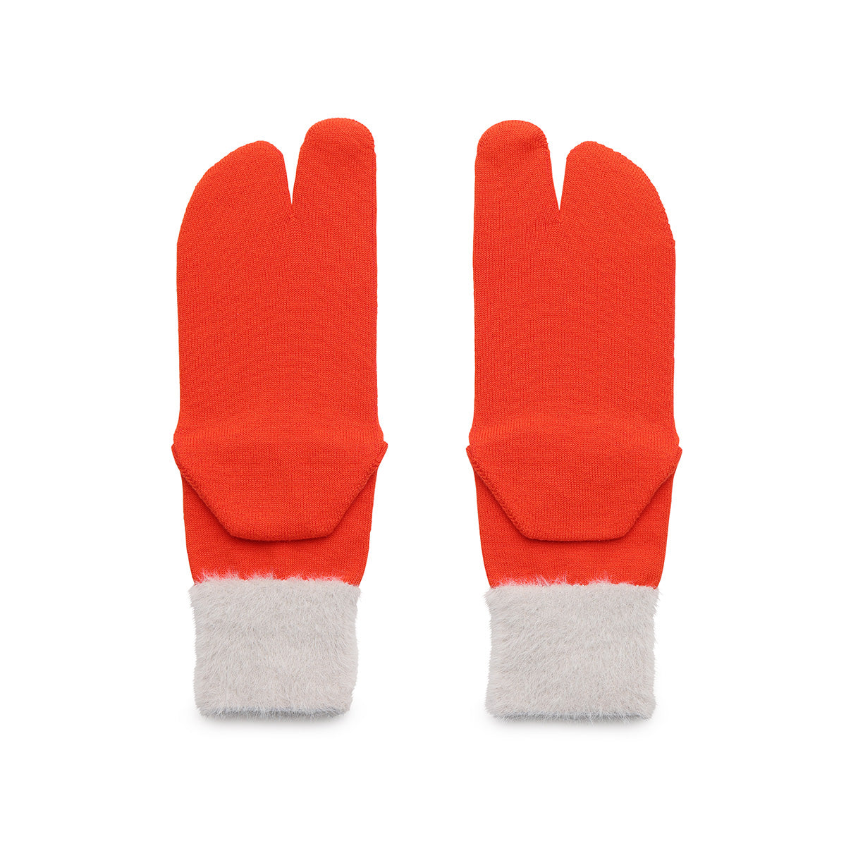 ONE/F フワモコタビソックス　オレンジ/ライトグレー