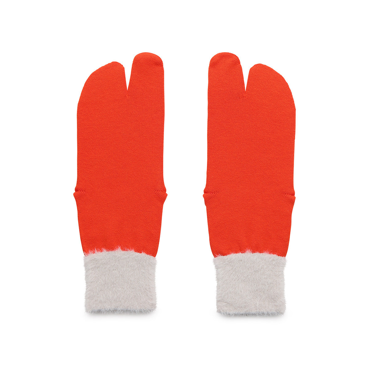 ONE/F フワモコタビソックス　オレンジ/ライトグレー