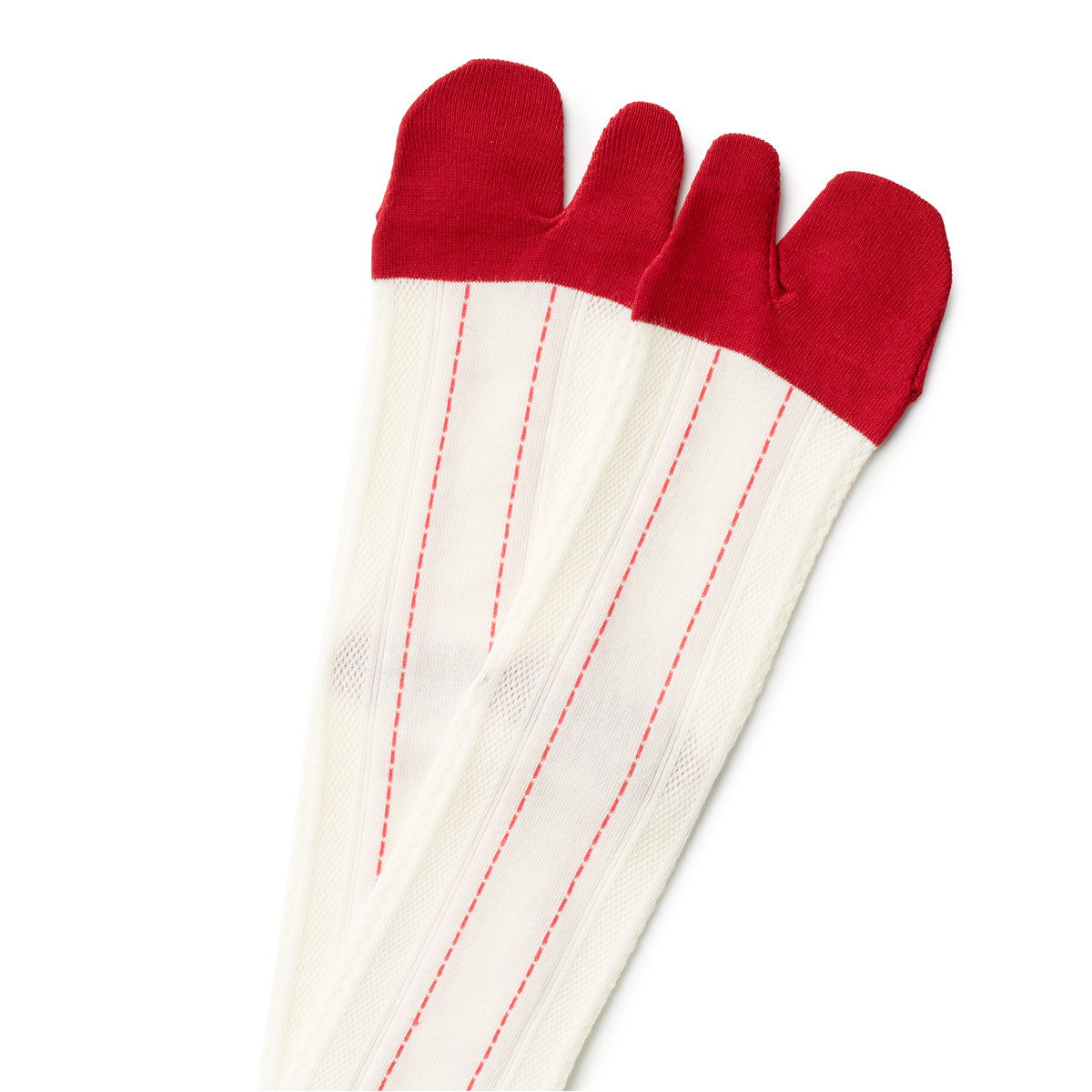 LACE PATTERN TABI SOCKS RED